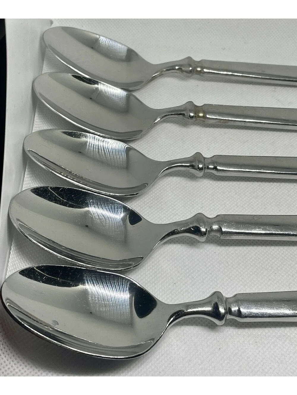 (5) Martha Stewart Essentials EMPIRE MSE Stainless China Place Spoon Lot ~ 7.75”